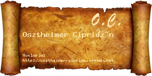 Osztheimer Ciprián névjegykártya